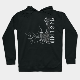 The hammer of Thor with lightning - Mjolnir Hoodie